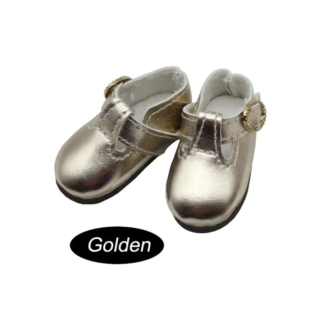 PU Leather 4.6cm Colorful Shiny Sneakers Shoes Doll 1 Pair Doll PU Leather Shoes Cute Mini Leather Boots Kids Gifts