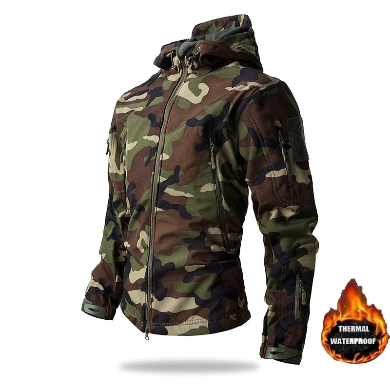 Winter Military Shark Skin Soft Shell Jackets Men Polar Fleece Warm Tactical Jacket Hiking Hunting Waterproof Male Outdoor Coat