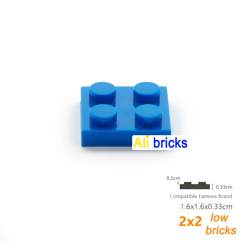 60pcs/lot Bulk Blocks Building Bricks Thin 2X2 Educational Assemblage Construction Toys for Children Size Compatible With 3022