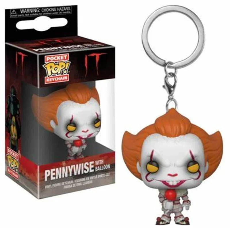 NEWest FUNKO Pocket Keychains joker series harley quinn Roller skating PENNYWISE chucky joker keychains Action Figure Toys