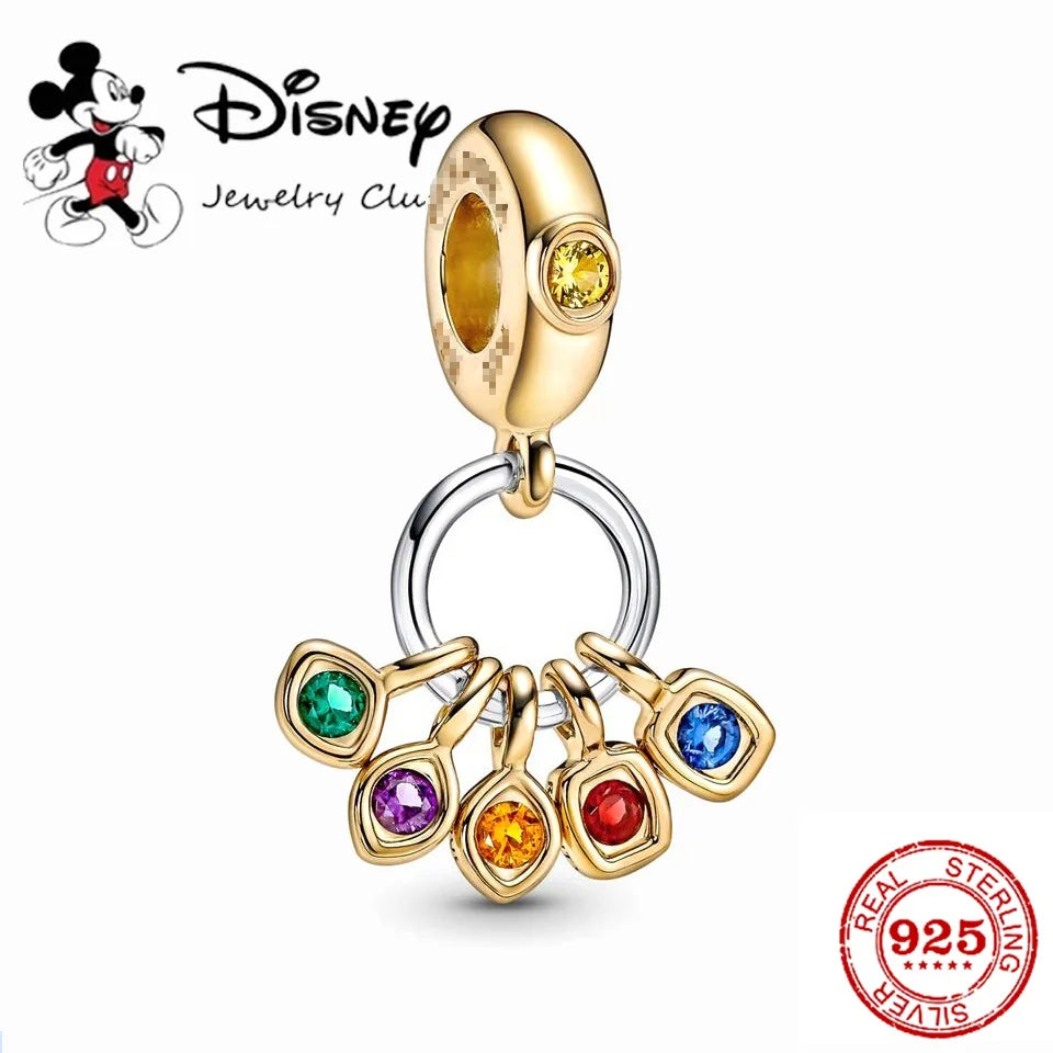 925 Silver Disney 100th Princess Pumpkin Cart Mickey Minnie Dumbo Charm Stitch Beads Fit Original Pandora Bracelets DIY Jewelry