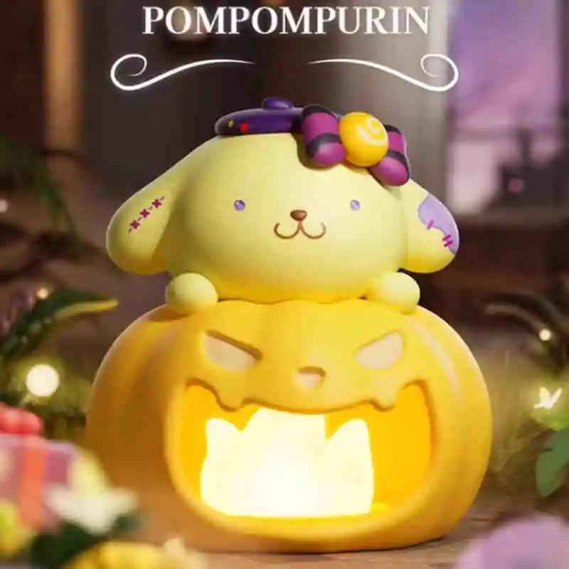 Genuine Miniso Sanrio Troublemaker Series Pumpkin Nightlight Hello Kitty Kuromi Pochacco Melody Ornament Toy Girls Decor Gift