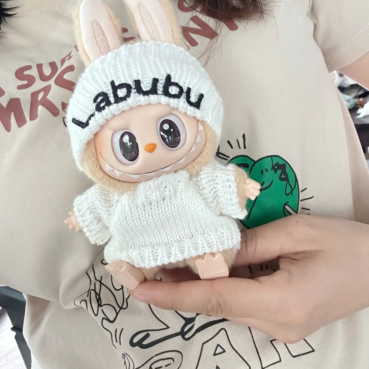 17cm Labubu I II Cute Plush Doll'S Clothes Idol Dolls Sitting Party Christmas Clothing Sweater Accessories For Korea Kpop Exo