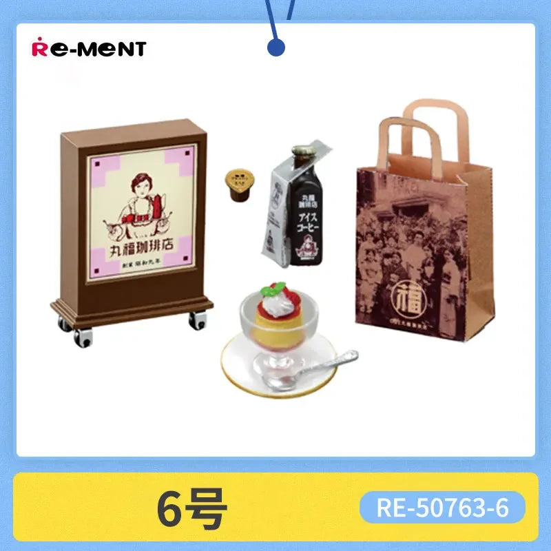 RE-MENT Candy Toy Marufuku Coffee Shop Eat Tea Dessert Cafe Mini Miniature Scene Display Table Decoration Blind Box Collectible