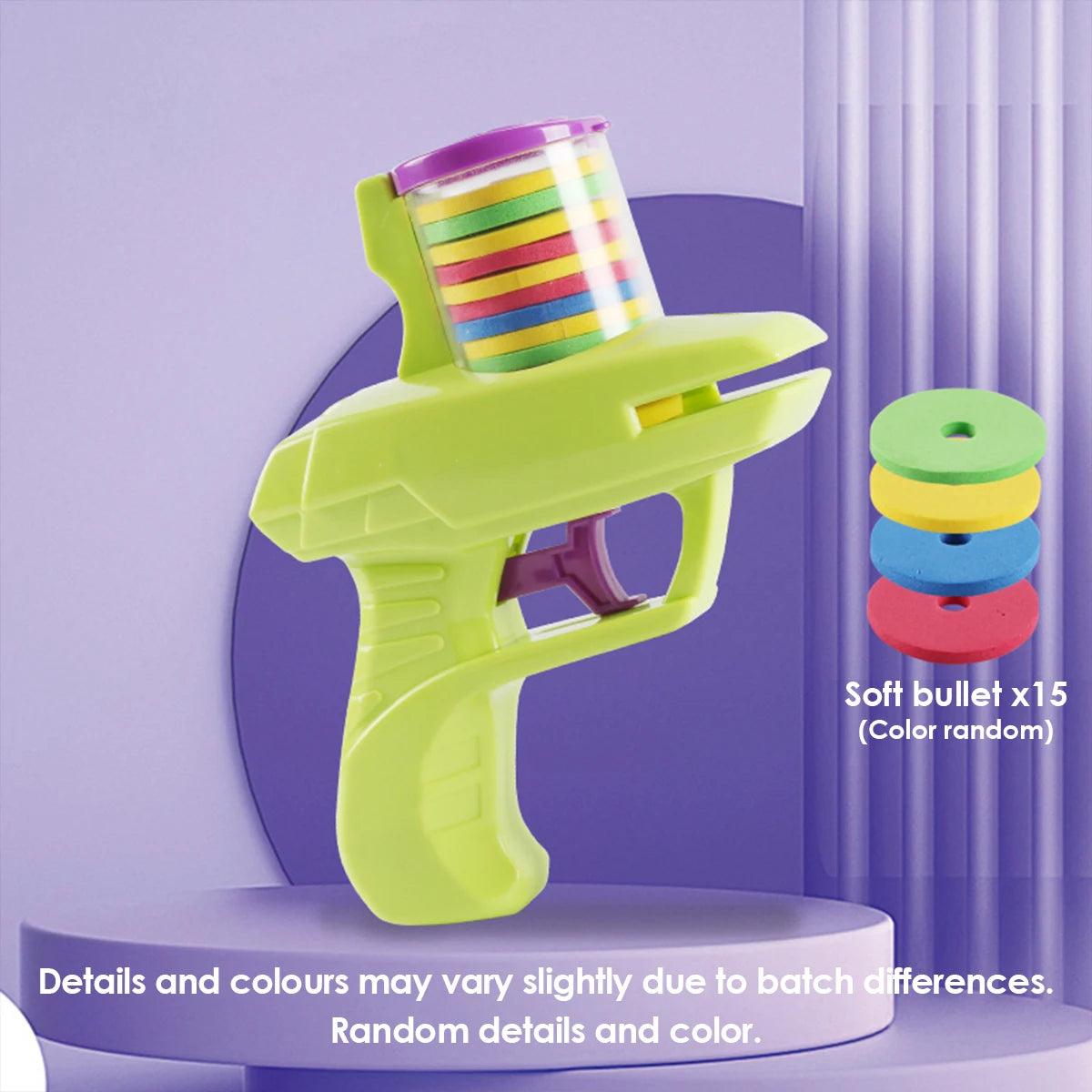 Kids Outdoor Game Foam Disc Gun Toy Flying Disc Shooting Launcher Gun Double Parent-child Interactive Children Toy