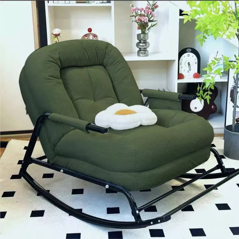 Realife Can Sit Or Lie Down Adult Lazy Rocking Chair Home Living Room Balcony Leisure Lounge Chair Bedroom Single Lazy Sofa 2025