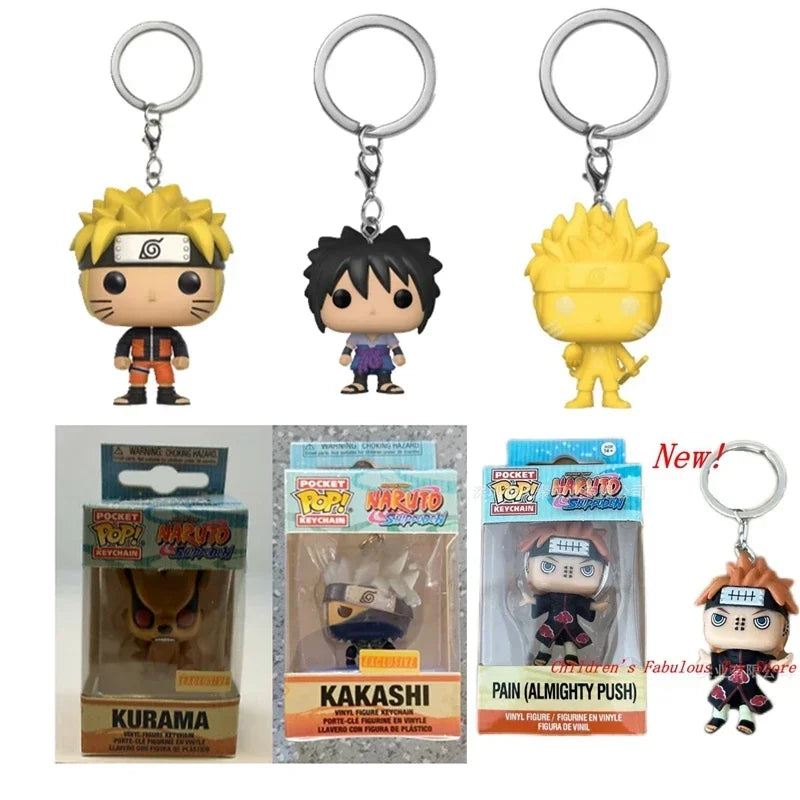 20 styles Funko Narutos KAKASHI Sasuke Kurama anime Action Toys Figures SIX PATH Pain 4cm Keychain Glows in The Dark