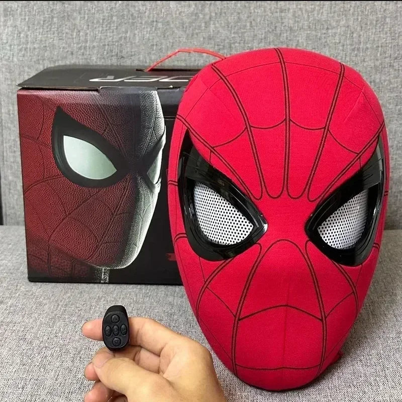 Marvel Mascara Miles Spiderman Headgear Cosplay Moving Eyes Electronic Mask Spider Man 1:1 Remote Control Toys For Adults Gift