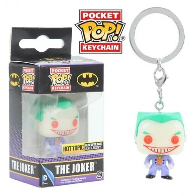 NEWest FUNKO Pocket Keychains joker series harley quinn Roller skating PENNYWISE chucky joker keychains Action Figure Toys