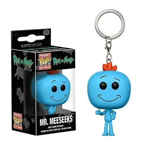 FUNKO Pocket New Rick HOLOGRAM Space Morty Pickle Rick in Rat Suit Rick CLONE Keychain Figure Toys Mr. Meeseeks Snowball Toy