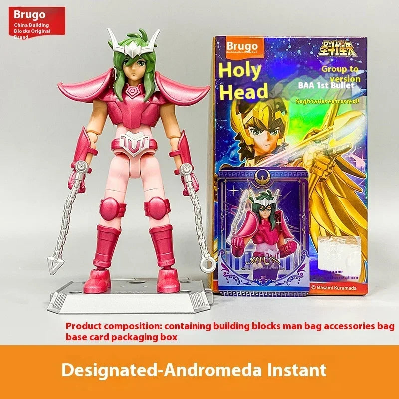 BLOKEES Saint Seiya Figure Blind Box GALAXY VERSION 01 Aiolos Shura Ikki Figure Shun Jabu Marin Figurine Assemble Model Toy Gift