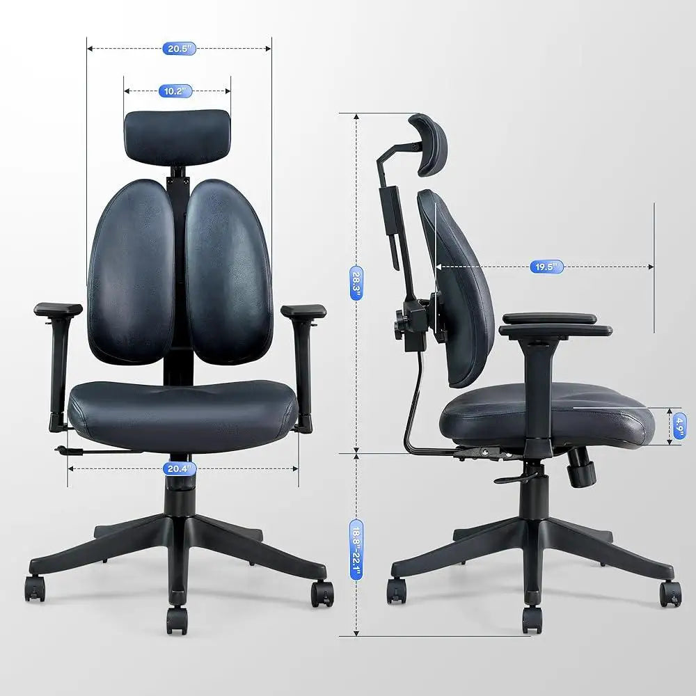 Ergonomic Office Chair Dual Back Support Computer Chair Dynamic Adjustable Backrest Swivel Home Office Comfortable Chair