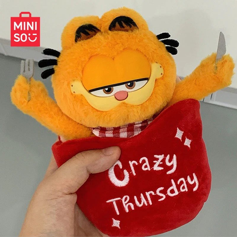 Miniso Authentic Garfield Family Working Week Series Blind Box Trendy Ornament Handmade Cute Anime Plush Doll Decor Toys Gift