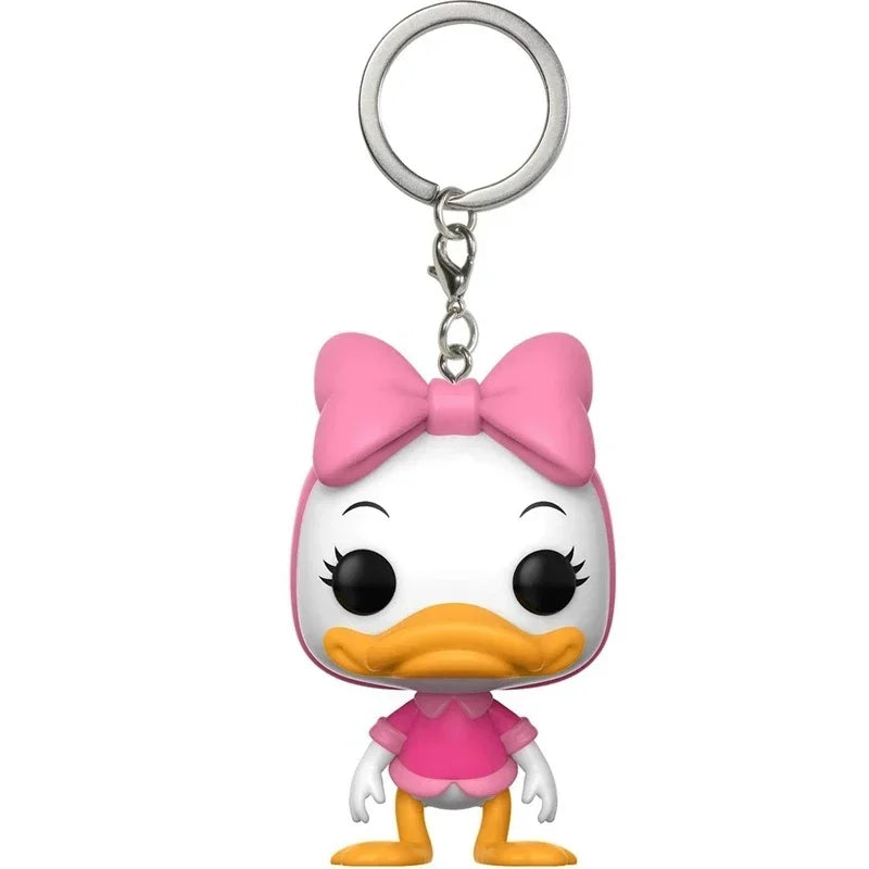 New Funko Pocket 8 Styles Keychains Disney Bobsleds Mickey Sword Minnie Donald DuckTales Scrooge Webby Action Figure Toys Gifts