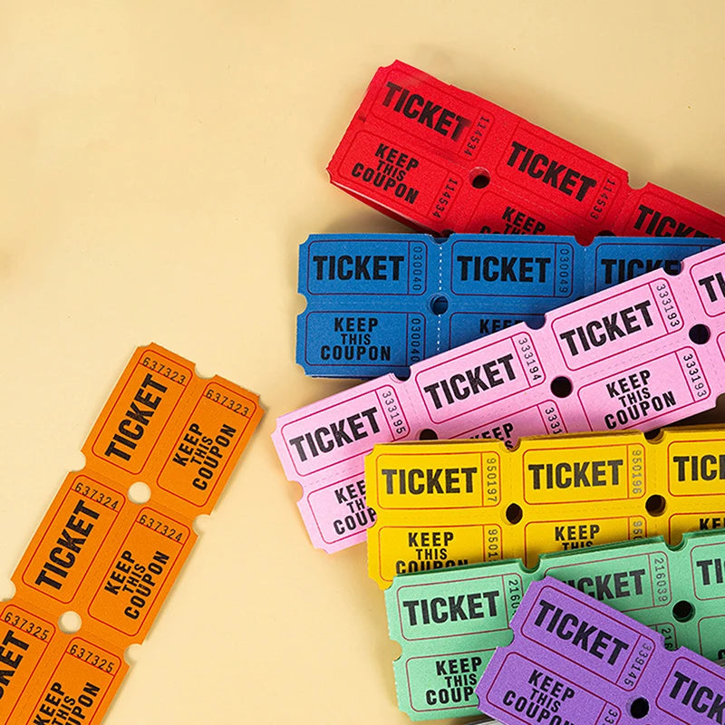 100 Pcs Raffle Tickets For Classroom Lottery Roll Of Single Paper Labels Drink Events Raffle Tickets Celebration Event Tickets