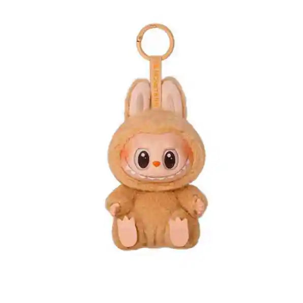 Hot Anime Figure Labubu Have A Seat Series Pendant Flocking Doll Model Toy Kawaii Monster Replica Keychain Toy Birthday Gift