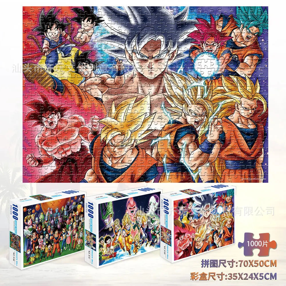 Dragon Ball Figure Paper Puzzle Anime Cartoon Adult Children Assembled Puzzle Toy Collection Home Decor X-Mas Birthday Gift Toy