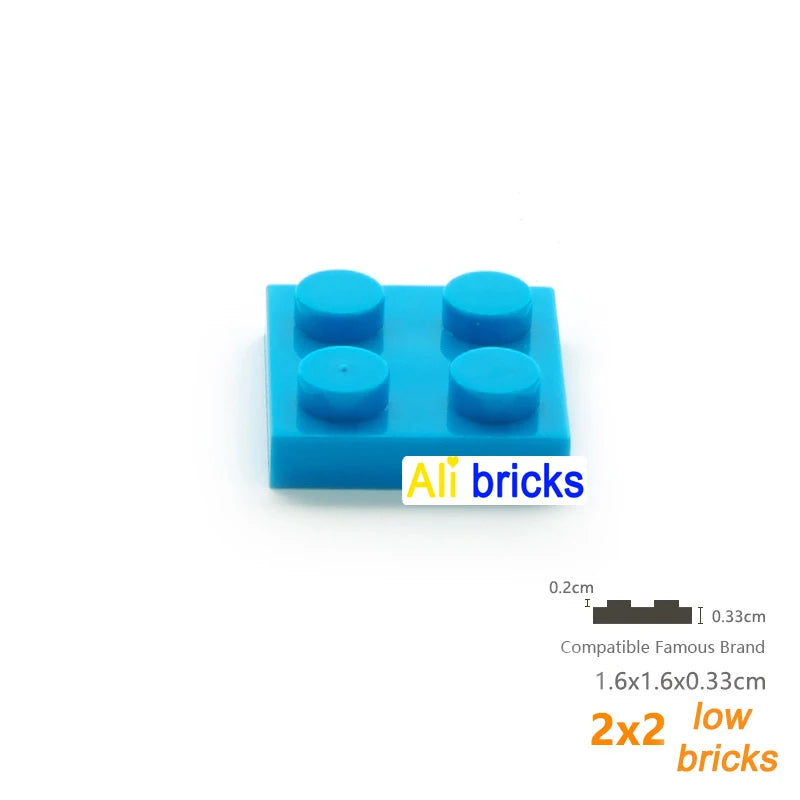 60pcs/lot Bulk Blocks Building Bricks Thin 2X2 Educational Assemblage Construction Toys for Children Size Compatible With 3022