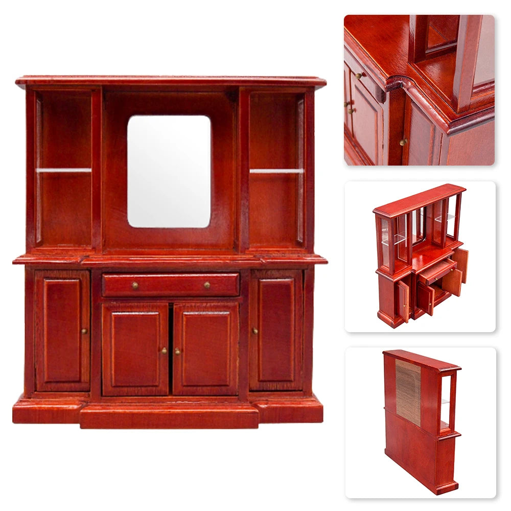 Odoria 1:12 Miniature Furniture Wooden Cabinet Storage Cupboard Closet Bookcase Shelf Table Desk Dollhouse Accessories Decor