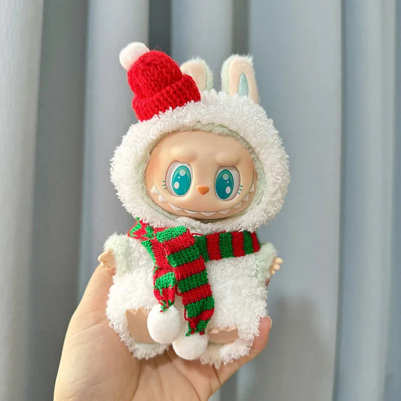 17cm Labubu I II Idol Dolls Cute Mini Plush Doll'S Clothes Korea Kpop Exo Idol Dolls Overalls Clothing DIY Accessories Gifts