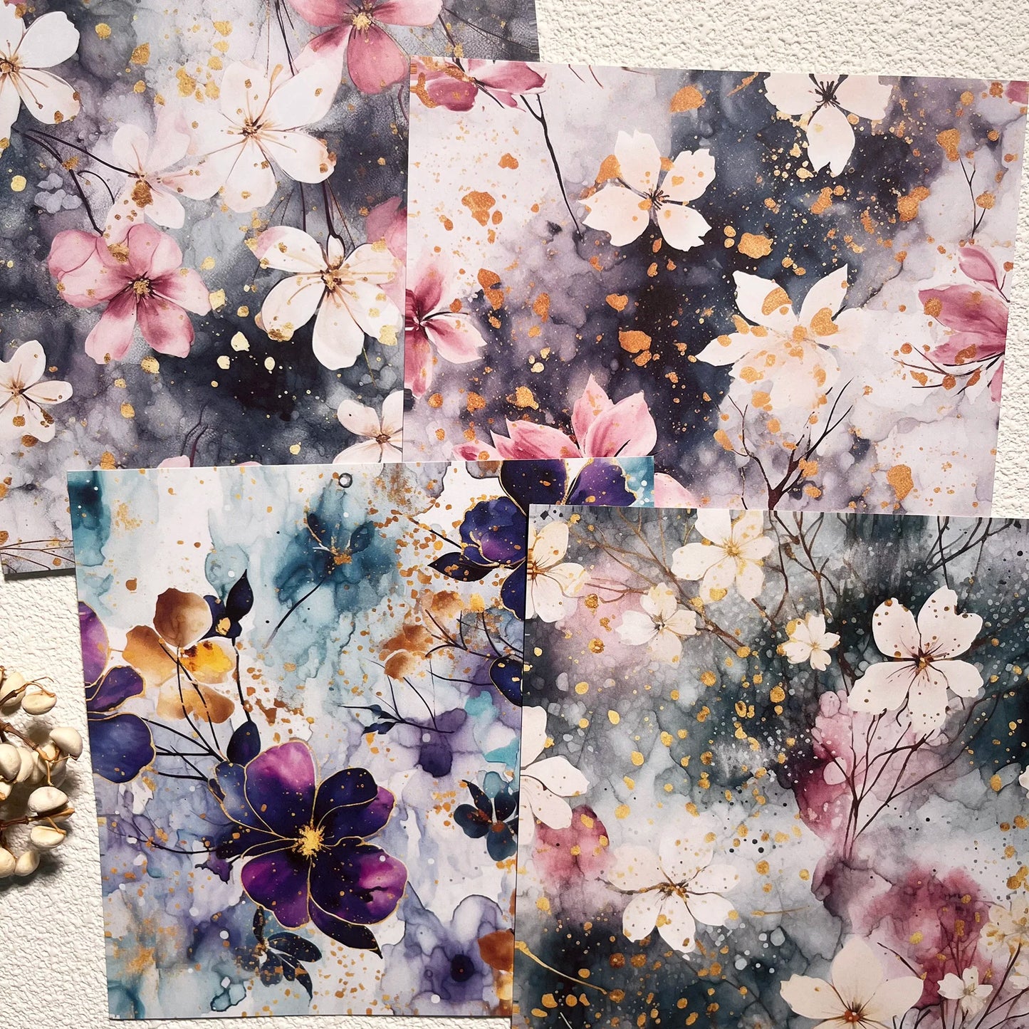 JAIIMAN 24sheets(6*6in) Watercolor Flowers Scrapbook Paper Pads,Perfect for Journals,Arts Crafts,Scrapbooking Supplies