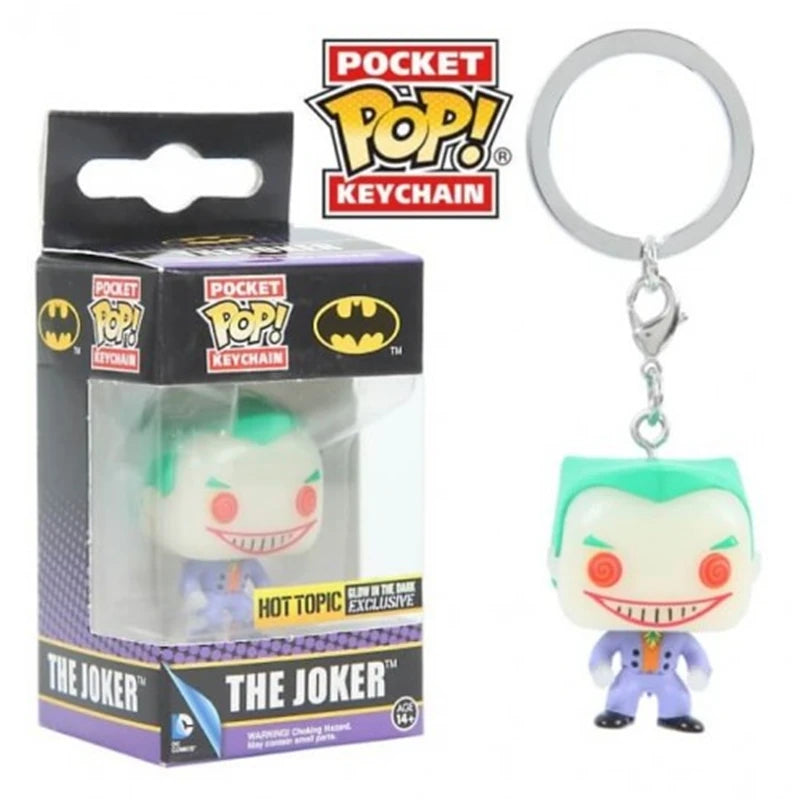 NEWest FUNKO Pocket Keychains Broken Heart harley quinn Tape Funhouse PENNYWISE with Beaver Hat keychains Action Figure Toys