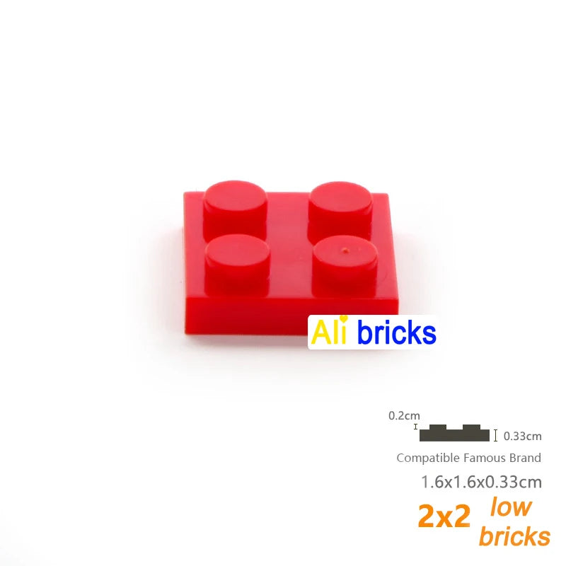 60pcs/lot Bulk Blocks Building Bricks Thin 2X2 Educational Assemblage Construction Toys for Children Size Compatible With 3022