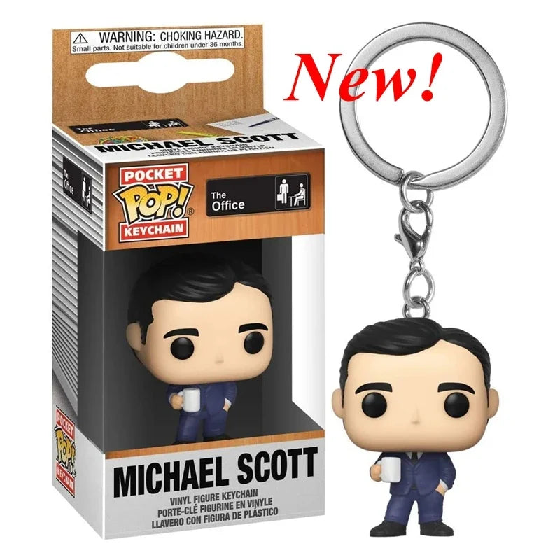 NEWest FUNKO Keychains the Office toys DWIGHT Prison Mike Kevin Malone Darryl Philbin Scott Pam Beesly Decoration for children