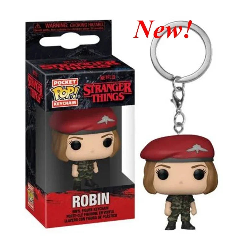 13 styles Newest FUNKO POP Pocket keychains Demogorgon Dustin Eleven Freddy Steve Robin Barb Action Figures Toys