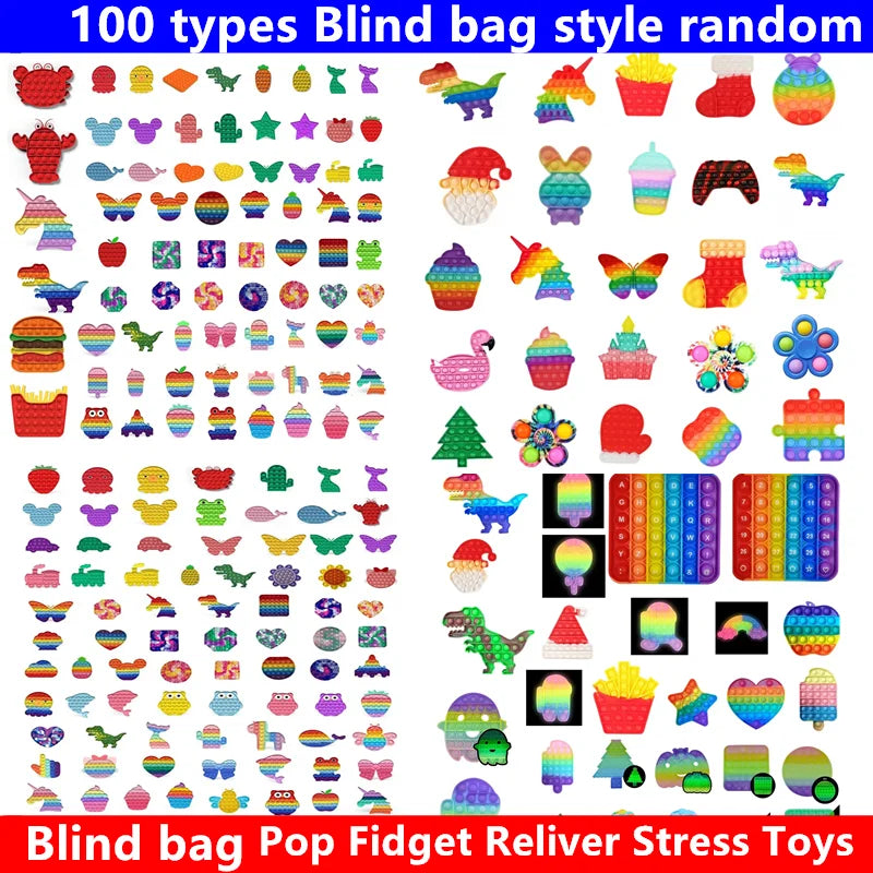 Blind box bag Pop Fidget Reliver Stress Toys sonny angel Push Bubble Antistress Toys Adult Children Simple Dimple Toy