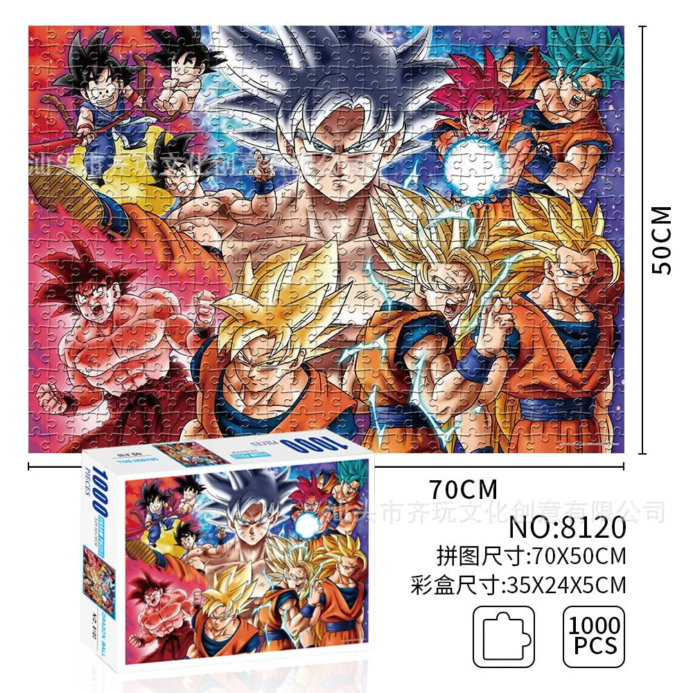 Dragon Ball Figure Paper Puzzle Anime Cartoon Adult Children Assembled Puzzle Toy Collection Home Decor X-Mas Birthday Gift Toy