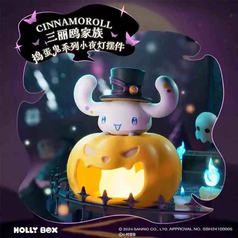 Genuine Miniso Sanrio Troublemaker Series Pumpkin Nightlight Hello Kitty Kuromi Pochacco Melody Ornament Toy Girls Decor Gift