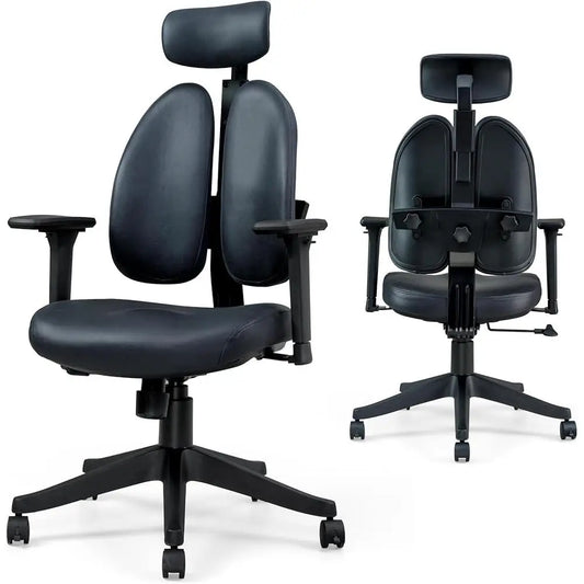 Ergonomic Office Chair Dual Back Support Computer Chair Dynamic Adjustable Backrest Swivel Home Office Comfortable Chair