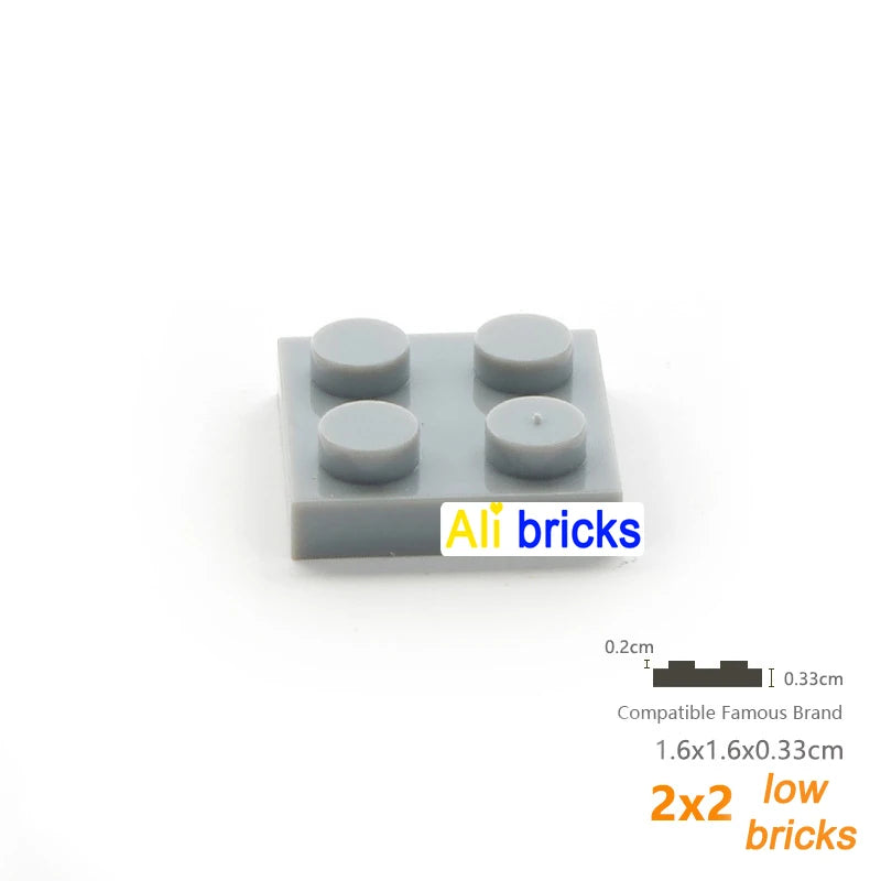 60pcs/lot Bulk Blocks Building Bricks Thin 2X2 Educational Assemblage Construction Toys for Children Size Compatible With 3022