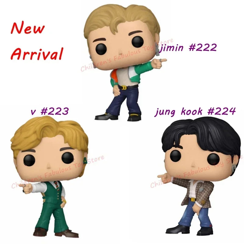 NEW Funko POP Stars Singers Men's Team V#223 #218 #219 #220 #221 KOOK#224 JIMIN#222 Action Figure Collection Toys Model for Gift