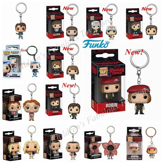 13 styles Newest FUNKO POP Pocket keychains Demogorgon Dustin Eleven Freddy Steve Robin Barb Action Figures Toys