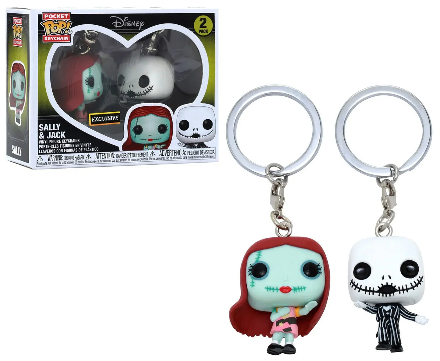 Funko POP DISNEY 2 Pack the Nightmare before Christmas Sally & Jack Vinyl Figure Pocket Pop Keychain Collection Model Toys