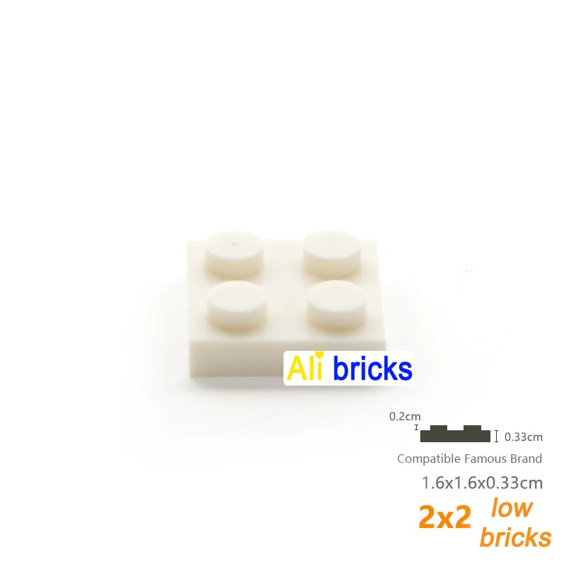 60pcs/lot Bulk Blocks Building Bricks Thin 2X2 Educational Assemblage Construction Toys for Children Size Compatible With 3022