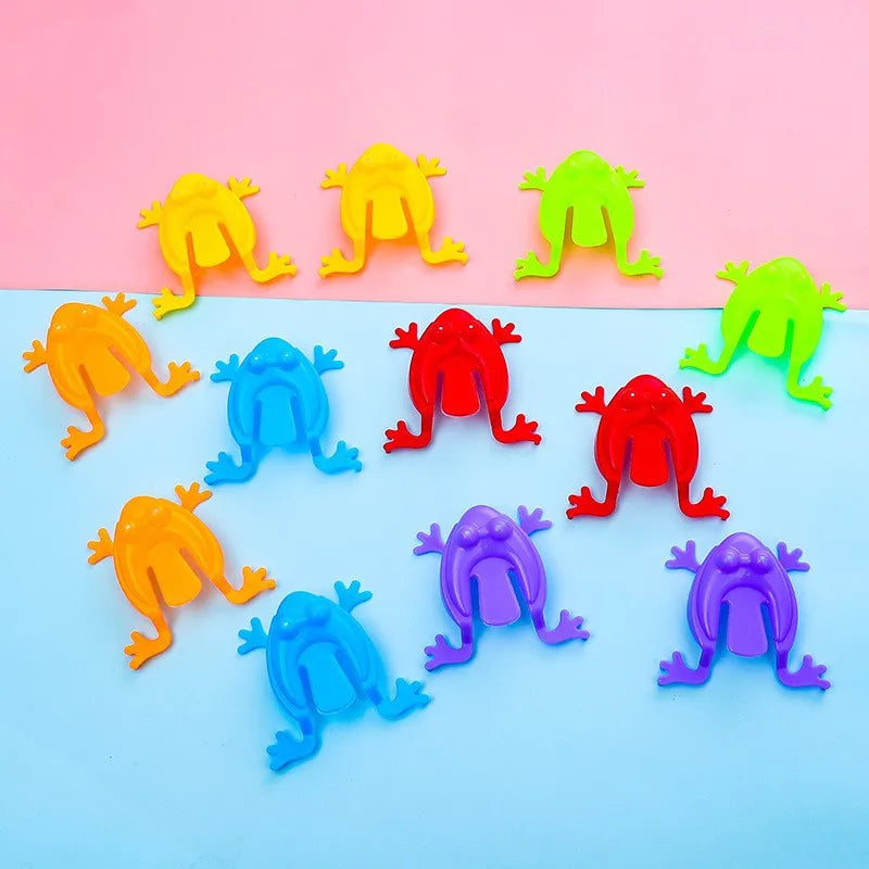 20pcs Solid Color Jumping Frog Plastic Bouncing Frog Jumping Frog Children Educational Toy,Gift for Kids Party Favors, Birthday