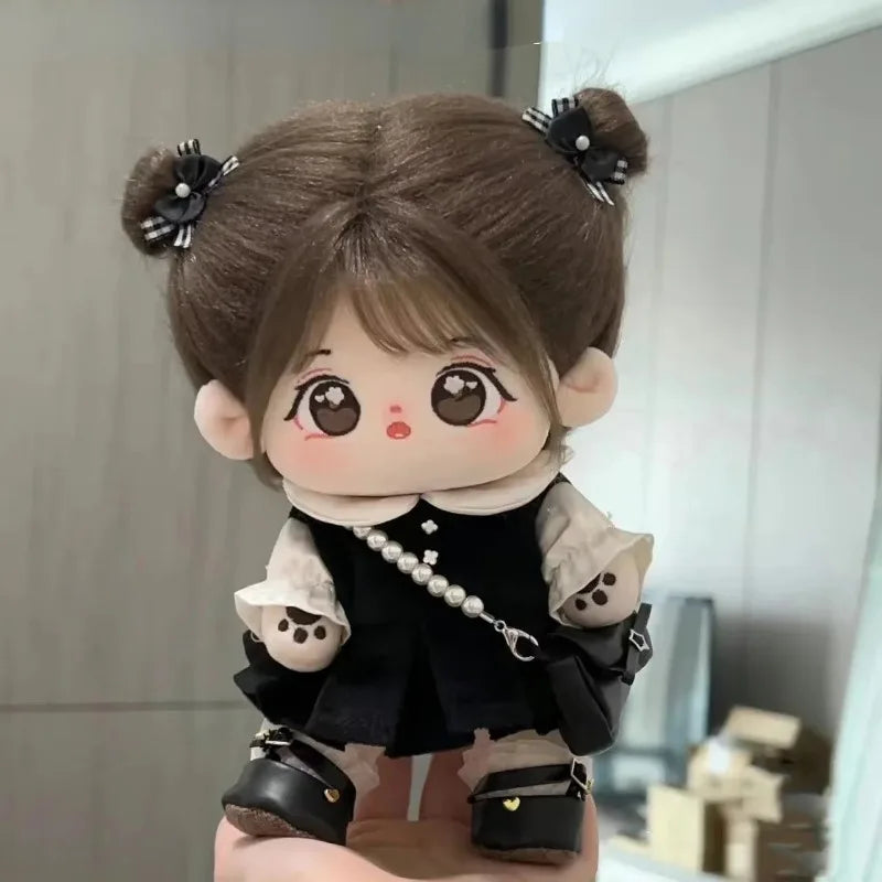 Original 20cm Cotton Doll Caramel Girl Humanoid Stuffed Body 8in Normal Body Wearable Clothing DIY Dress Up Gifts