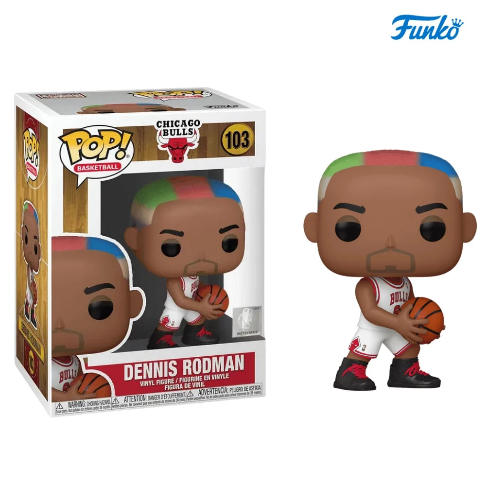 Pop NBA Chicago Bulls Dennis Rodman Bulls Home #103 Figures Funko 3.75 inches Figure Collectible Limited Edition Model Toy