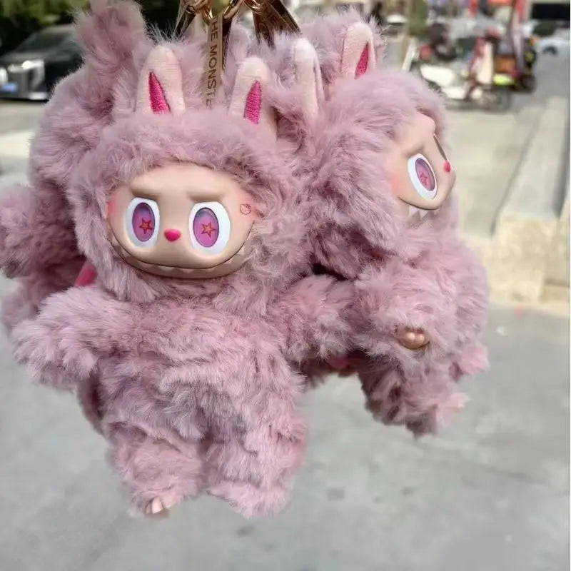 2025 Hot Sale Blind Box Replica Monster Labubu Series Pink Zimomo Handmade Doll Pendent Cute Desktop Ornaments Toy Birthday Gift