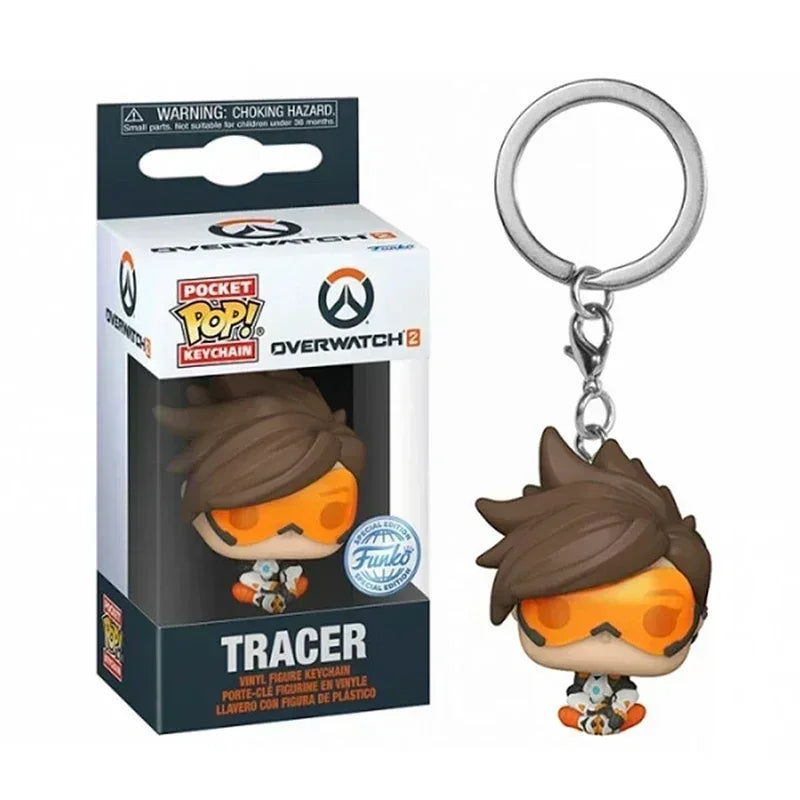 In Stock Original Funko Pop Overwatch 2 Angel Figurine Tracer Action Figure Collectible Statue Model Keychain Pendant Toy Gift