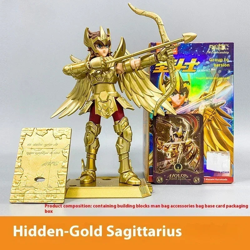 BLOKEES Saint Seiya Figure Blind Box GALAXY VERSION 01 Aiolos Shura Ikki Figure Shun Jabu Marin Figurine Assemble Model Toy Gift