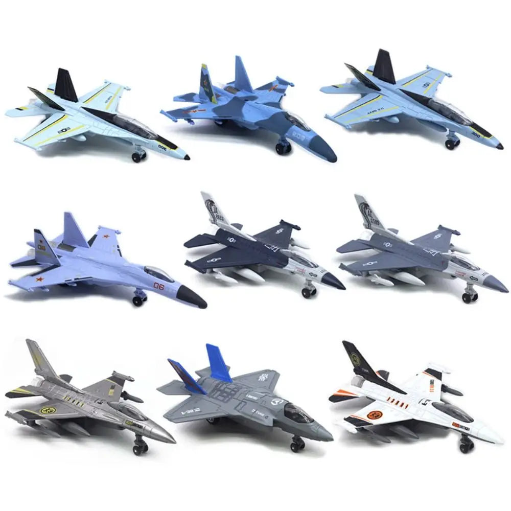 Pullback & Go Jet Rafale Fighter Aircraft Toy with Light Sound Diecast F16 F22 F35 Aviao Plane Model Kid Boy Gift