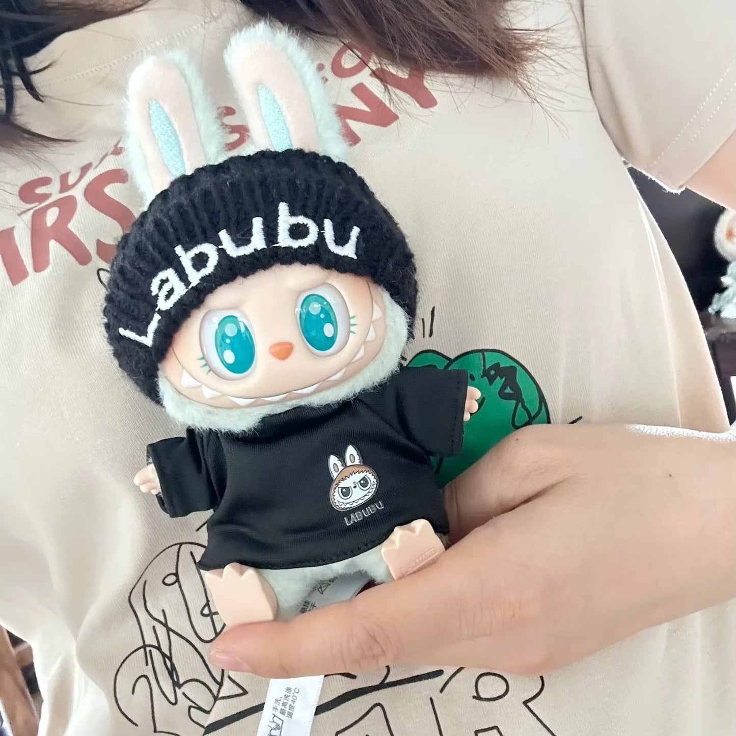 17cm Labubu I II Idol Dolls Cute Mini Plush Doll'S Clothes Korea Kpop Exo Idol Dolls Overalls Clothing DIY Accessories Gifts