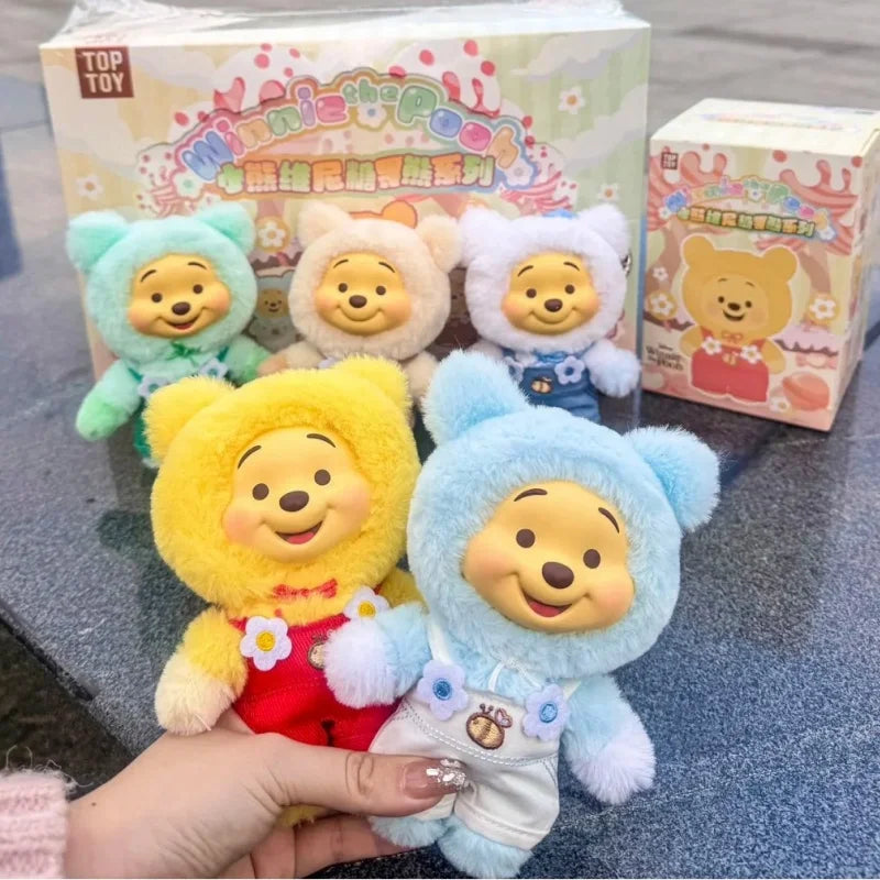 Miniso Disney Winnie The Pooh Candy Series Blind Box Cute Vinyl Face Pendant Pupu Bear Anime Doll Ornament Periphery Toy Gift