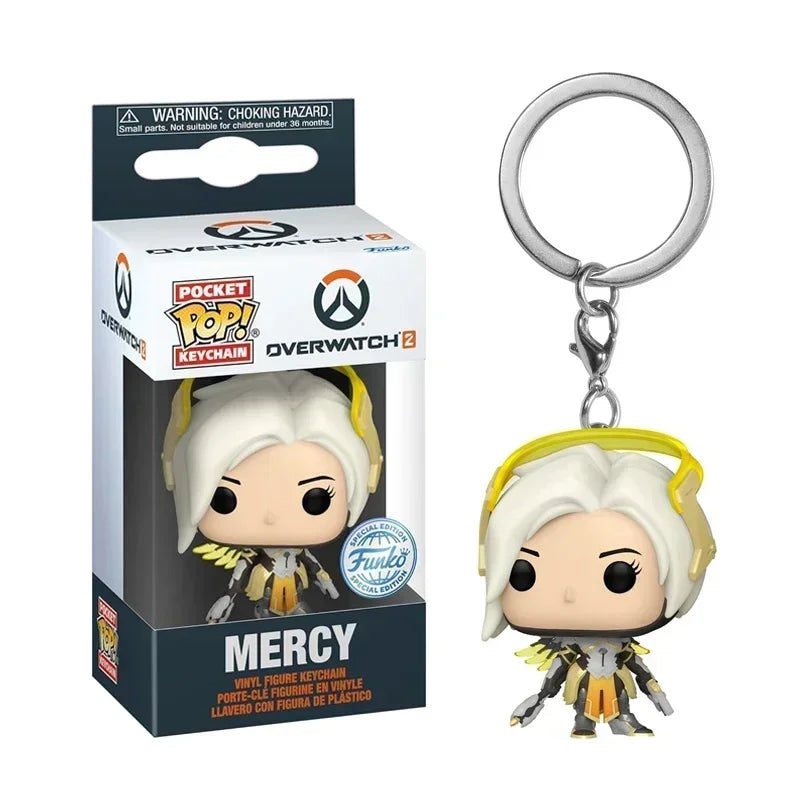 In Stock Original Funko Pop Overwatch 2 Angel Figurine Tracer Action Figure Collectible Statue Model Keychain Pendant Toy Gift