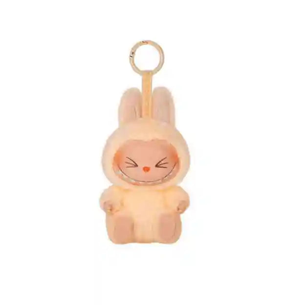 Hot Anime Figure Labubu Have A Seat Series Pendant Flocking Doll Model Toy Kawaii Monster Replica Keychain Toy Birthday Gift