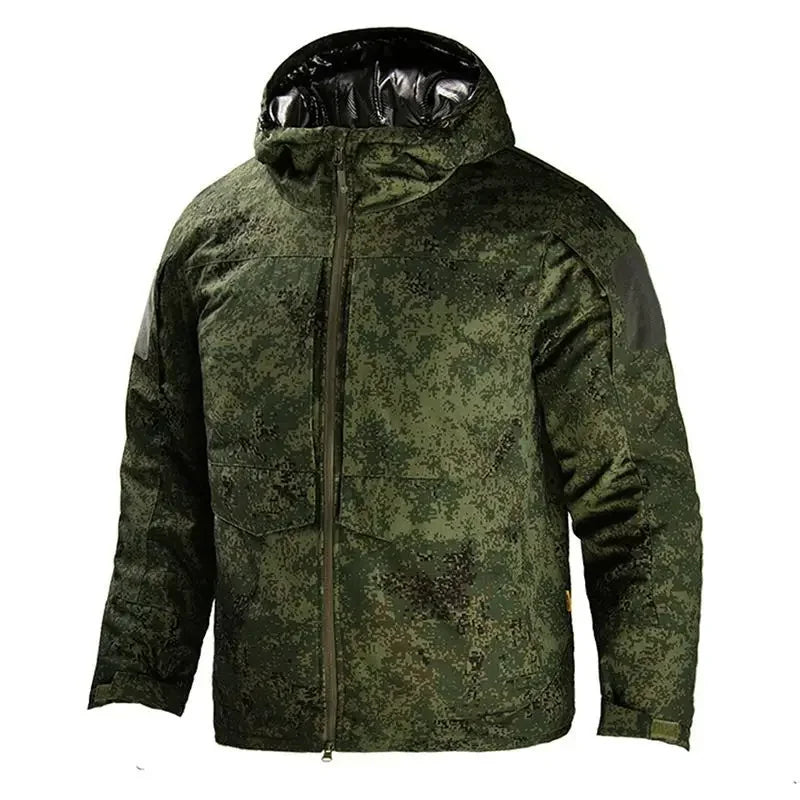 Men Heat Reflective Tactical Cotton Jacket Winter Warm Thicken Camouflage Windproof Clothing Outdoor Assault Hooded Windbreaker